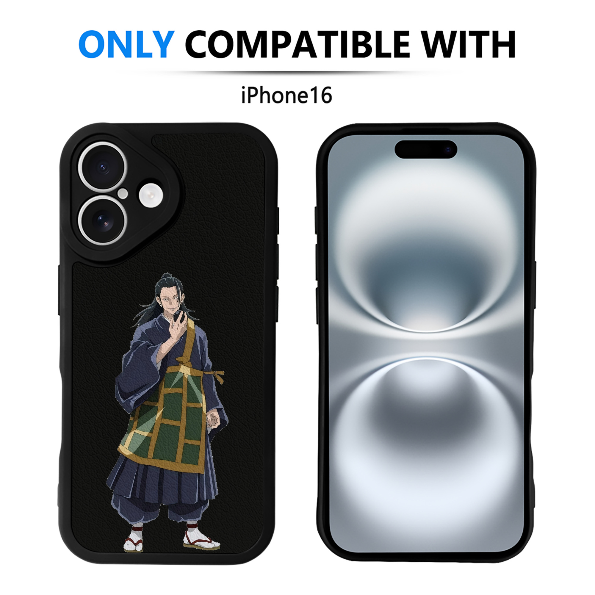 （画像用） 呪術廻戦 Jujutsu Kaisen 【iPhone 16シリーズ対応】シリコンスマホケース（レザー調） 材質：シリコン